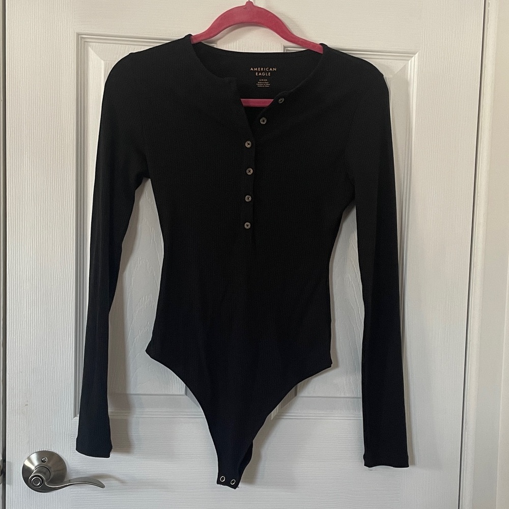 American Eagle Outfitters Black Ribbed Top
